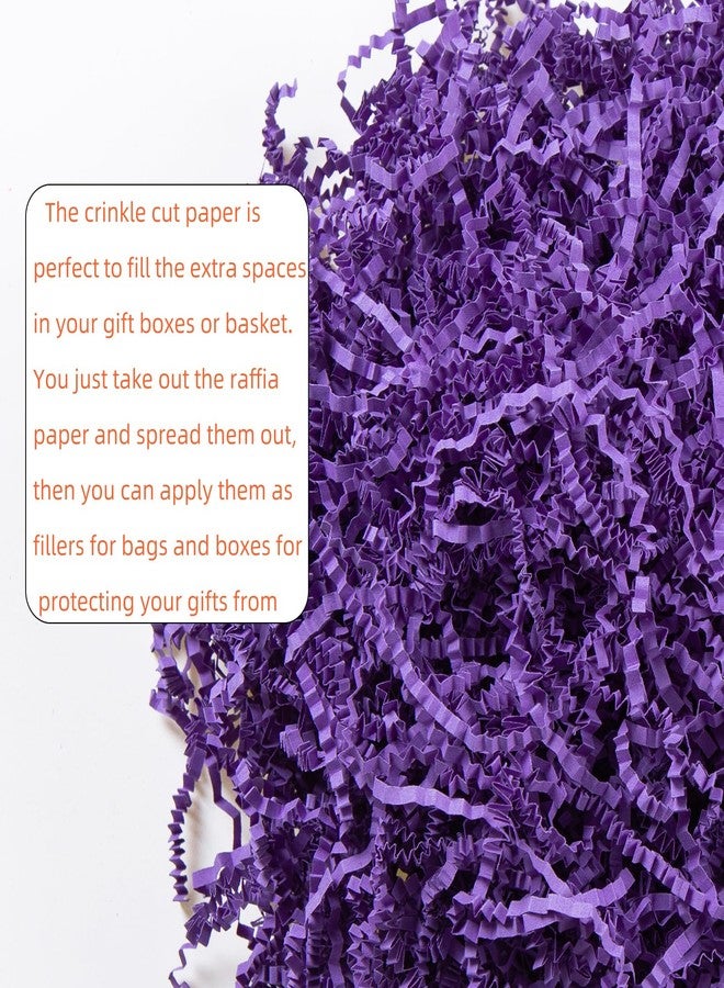 Gloreyan 1/2LB Crinkle Cut Paper Shred, Purple Raffia Paper Sherd Filler Grass for Gift Wrapping Basket Filling Birthdays Weddings Party Supply - Image 3